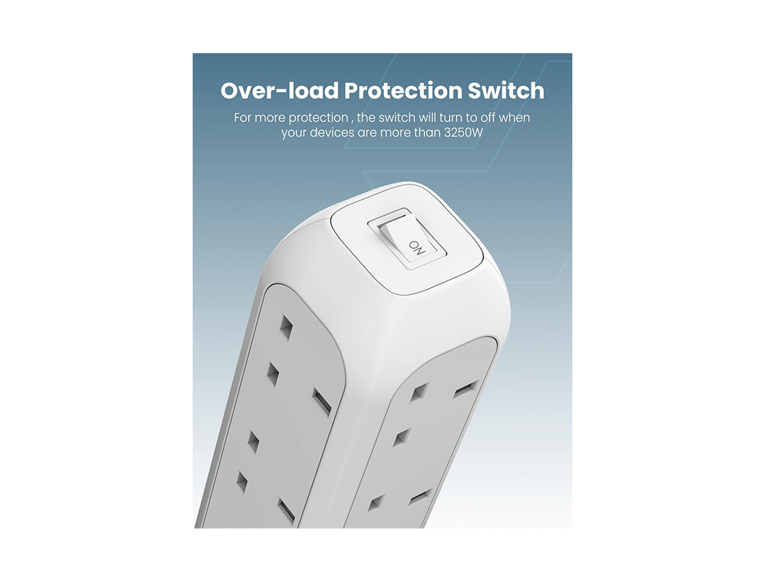 Moxedo MX-PSUK035 Smart-Hub Tower Power Strip 11 AC Sockets with 2 USB-C & 2 USB-A in Qatar Moxedo MX-PSUK035 Smart-Hub Tower Power Strip 11 AC Sockets with 2 USB-C & 2 USB-A in Qatar